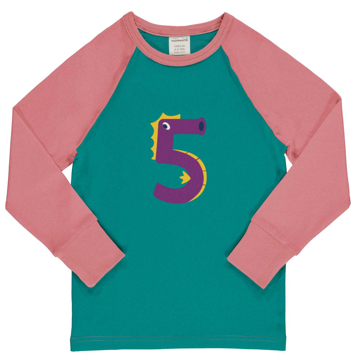 Maxomorra Raglan Top Long Sleeve - AGE 5 G