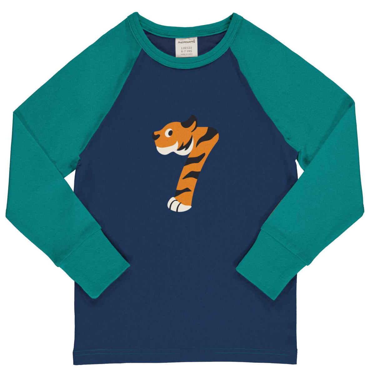 Maxomorra Raglan Top Long Sleeve - AGE 7 B
