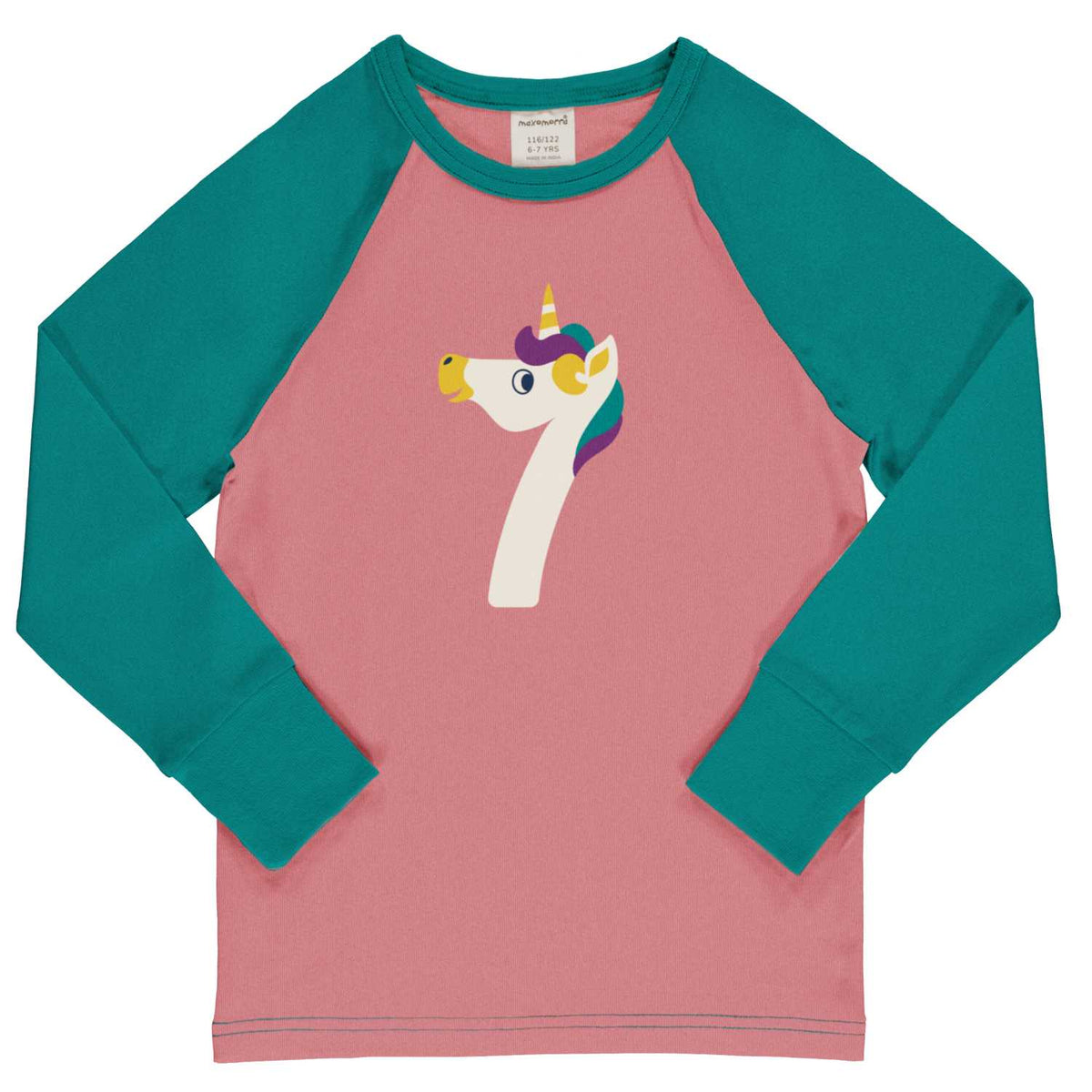 Maxomorra Raglan Top Long Sleeve - AGE 7 G