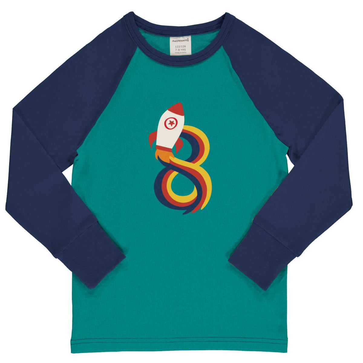 Maxomorra Raglan Top Long Sleeve - AGE 8 B