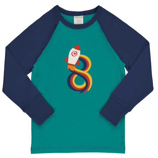 Maxomorra Raglan Top Long Sleeve - AGE 8 B