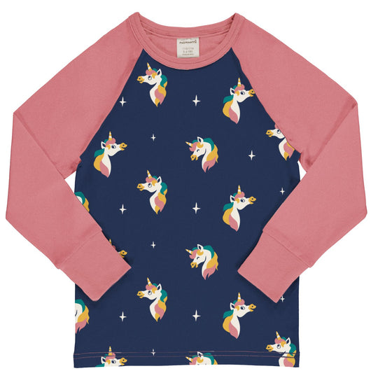 Maxomorra Top Long Sleeve Raglan UNICORN