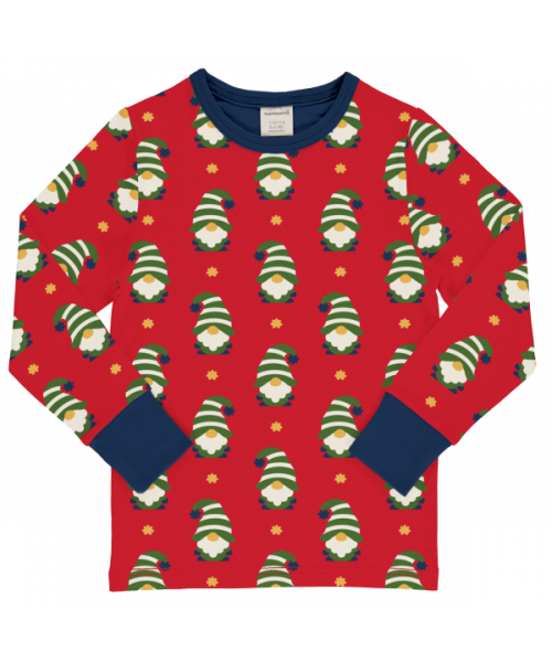 Maxomorra long Sleeve Swedish Santa Top - Red