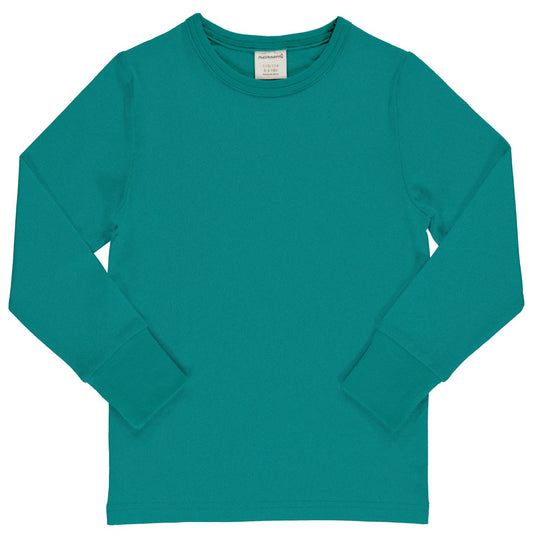 Maxomorra Top Long Sleeve Solid PETROL