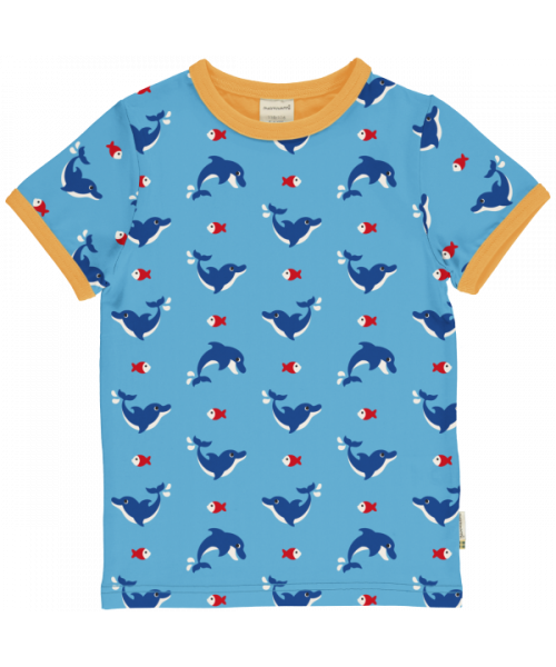 Maxomorra Top Short Sleeve - Dolphin