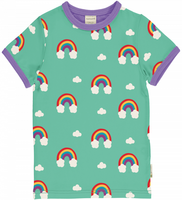 Maxomorra Top Short Sleeve - Green Rainbow