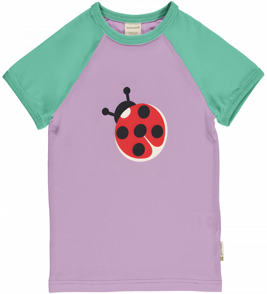 Maxomorra Short Sleeve Raglan Top - Ladybug