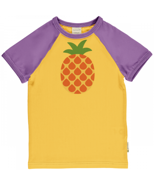 Maxomorra Top Short Sleeve Raglan - Pineapple