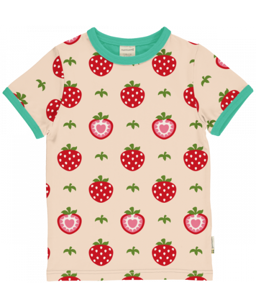 Maxomorra Top Short Sleeve - Strawberry