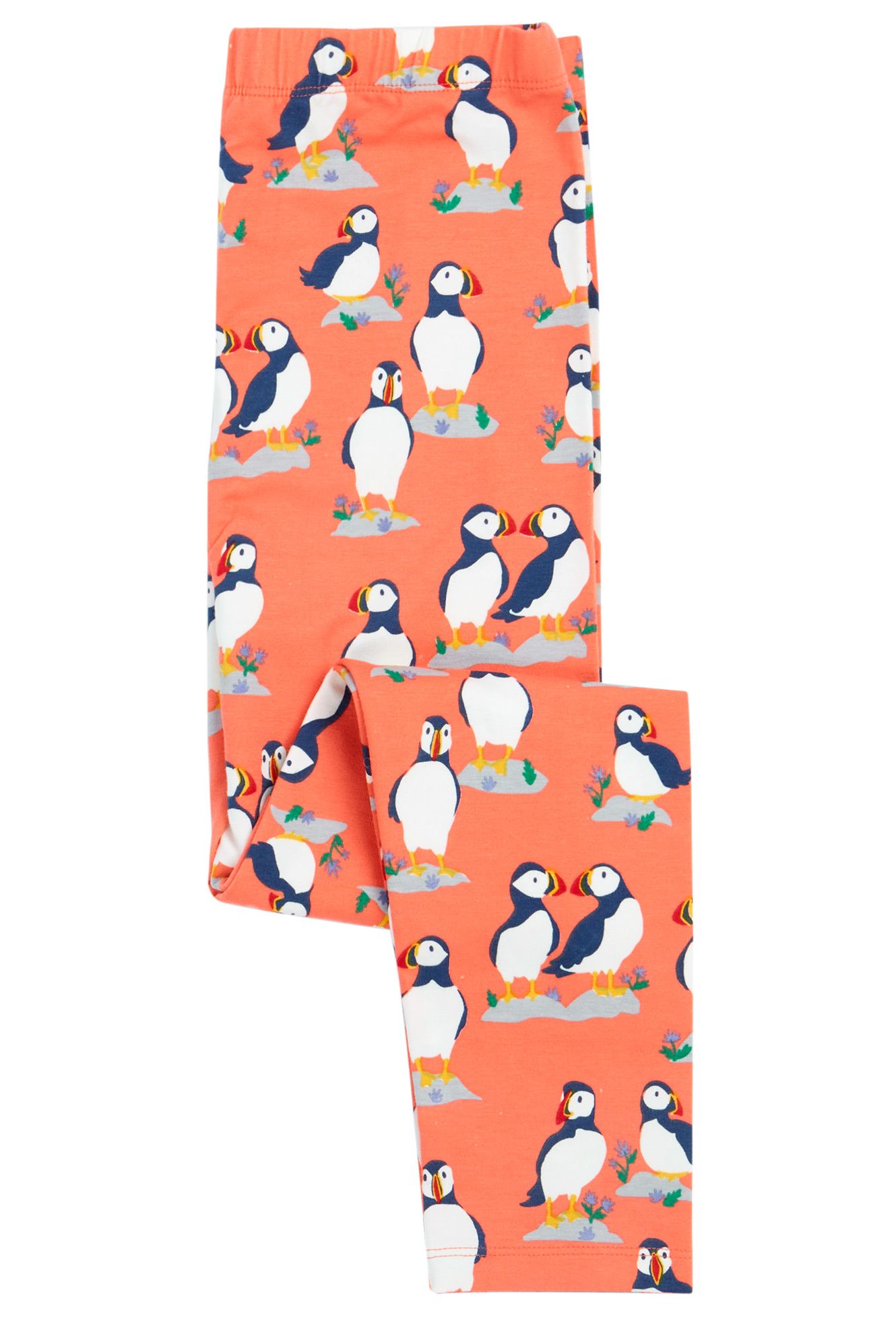 Frugi Libby Printed Leggings Puffin Pals - Pink