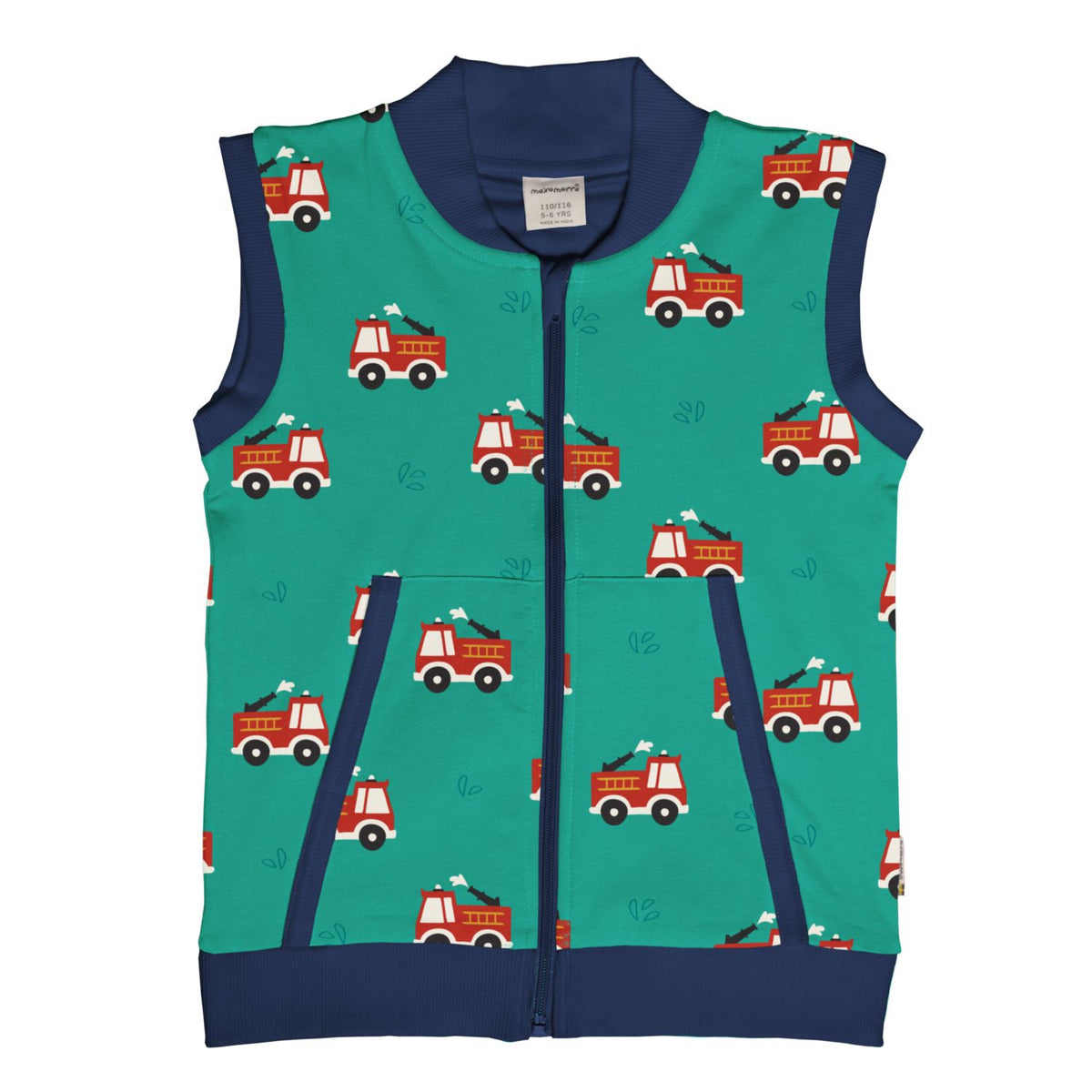 Maxomorra Gilet Vest Lined - Fire Truck