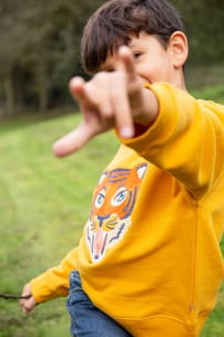 Frugi Superb Stitched Sweatshirt - Gold/Tiger