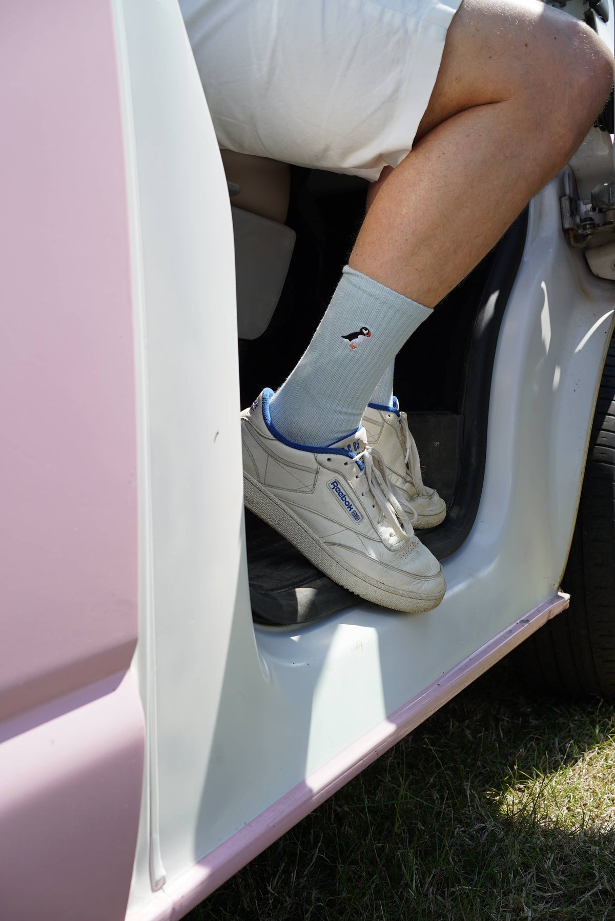 Bare Kind Adult Bamboo Ribbed Socks - Blue Puffin - Adult 4-7