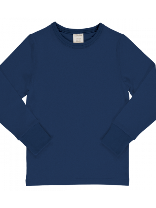 Maxomorra Top Long Sleeve - Solid Navy