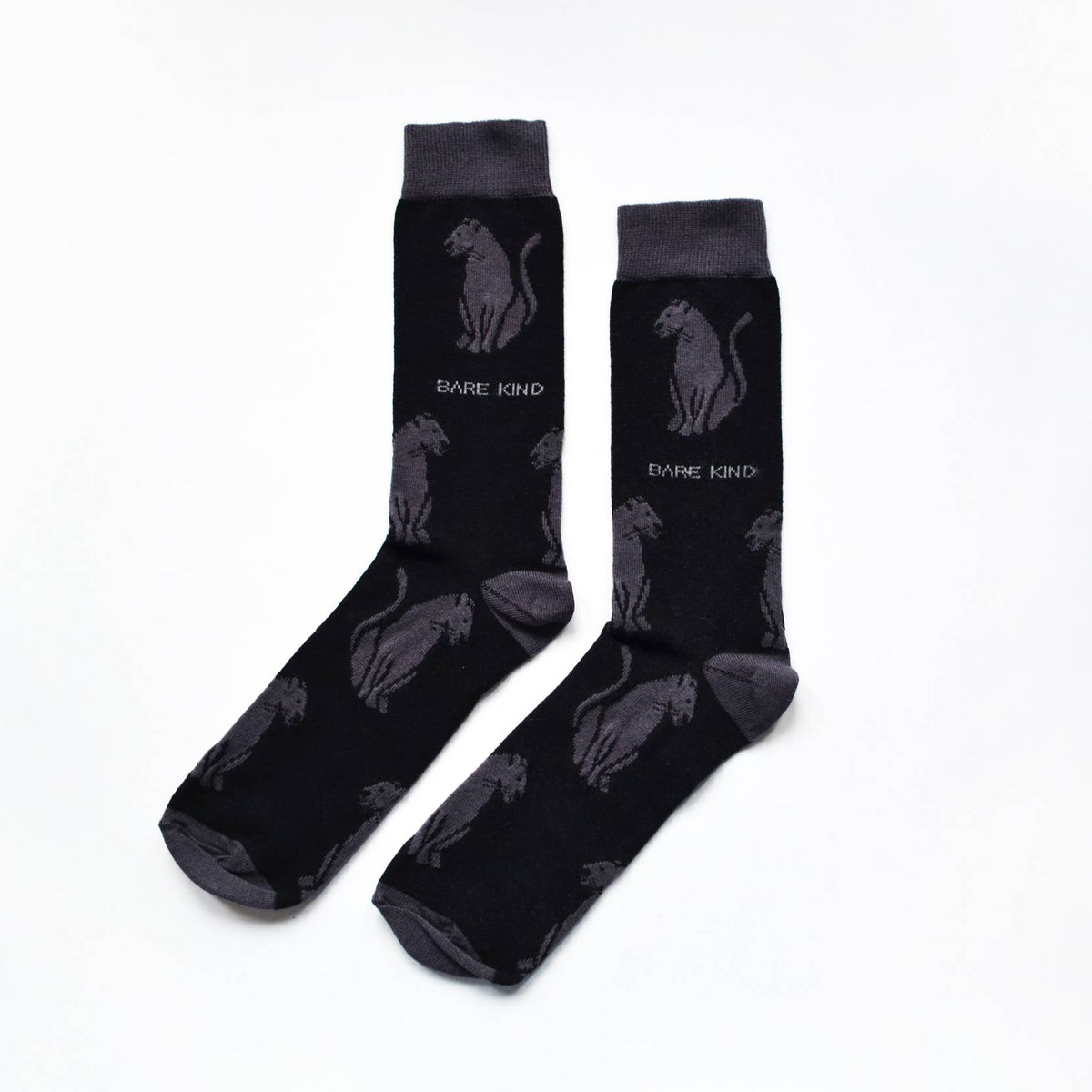 Bare Kind Adult Bamboo Socks - Black Panthers - Adult 4-7