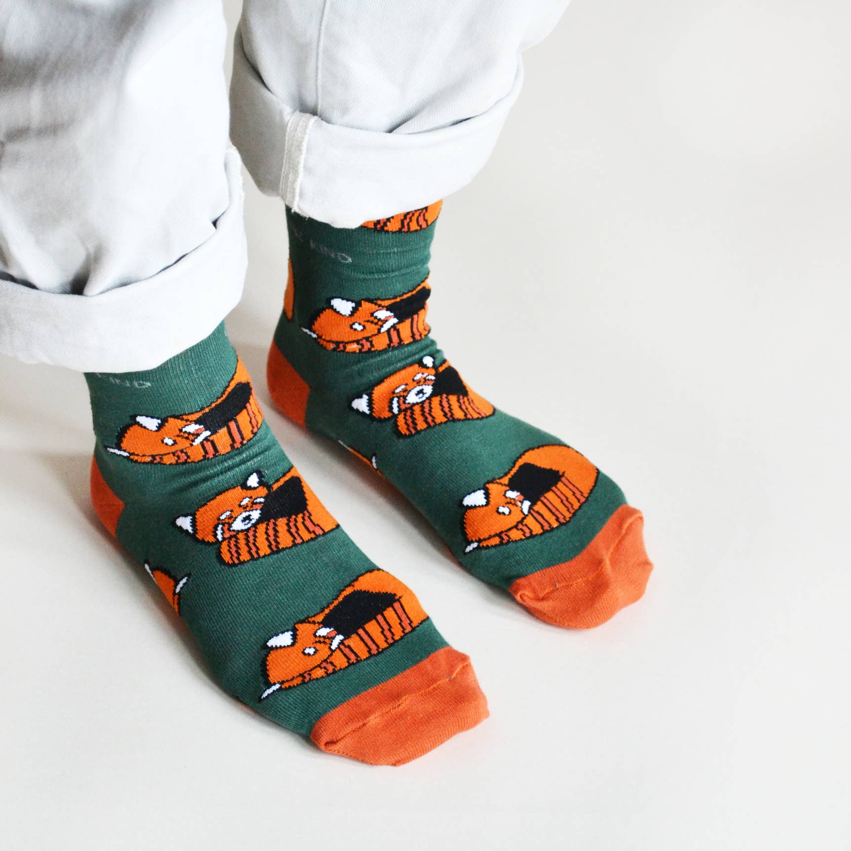 Green Socks: Red Pandas / Single Pair / UK Adult 4-7