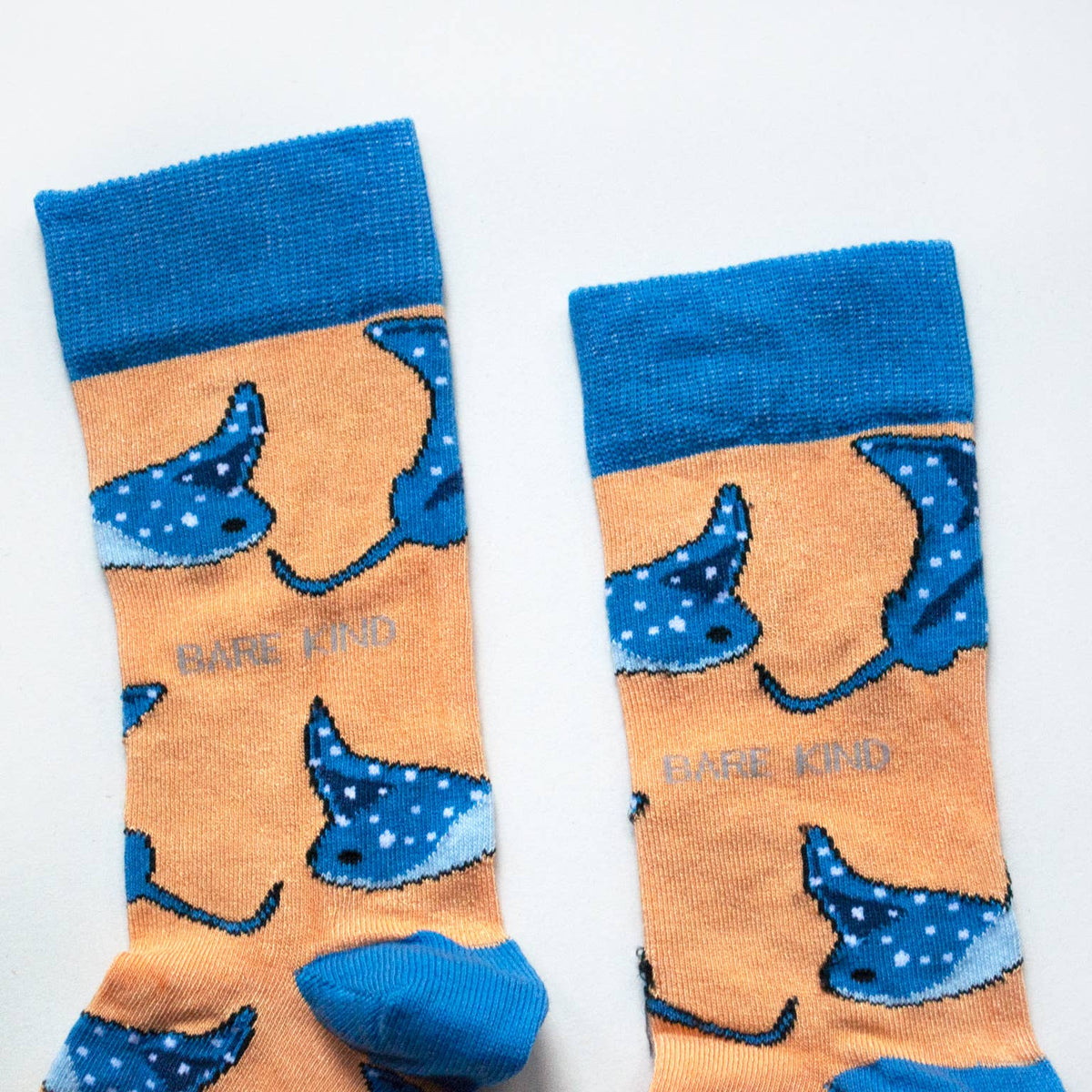 Bare Kind Adult Bamboo Socks - Coral Orange Ray - Adult 4-7