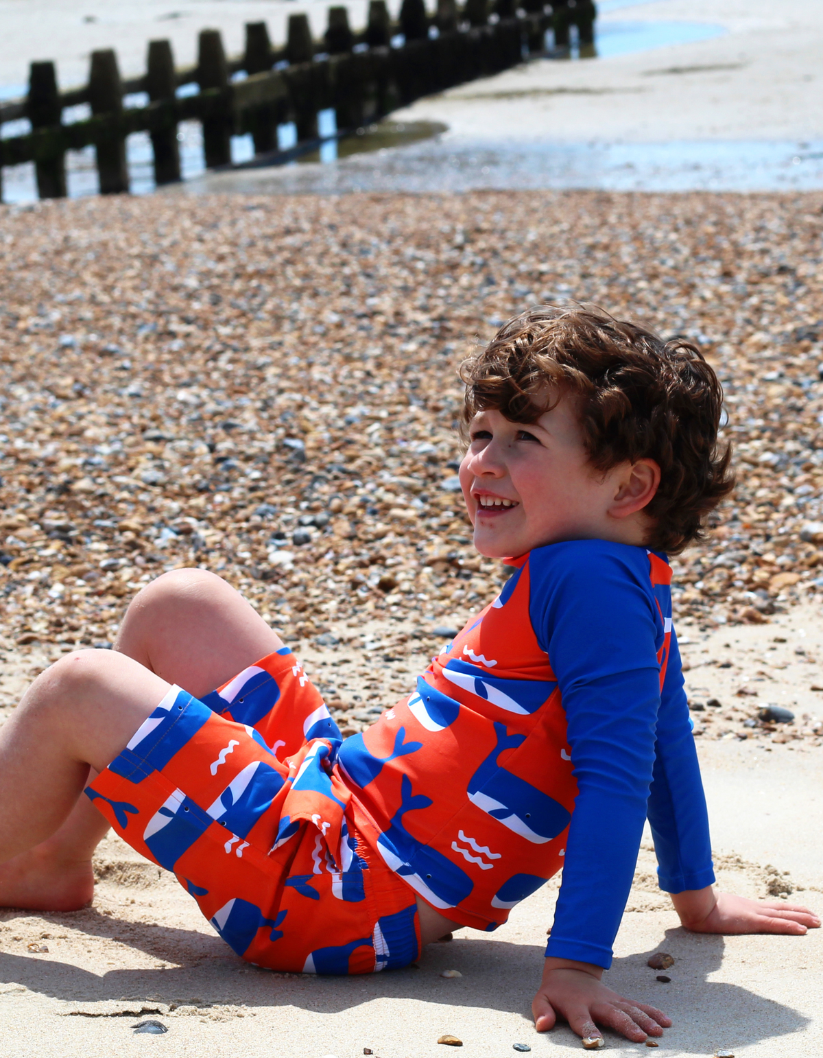 Toby Tiger Organic Swim Shorts - Whale Waves