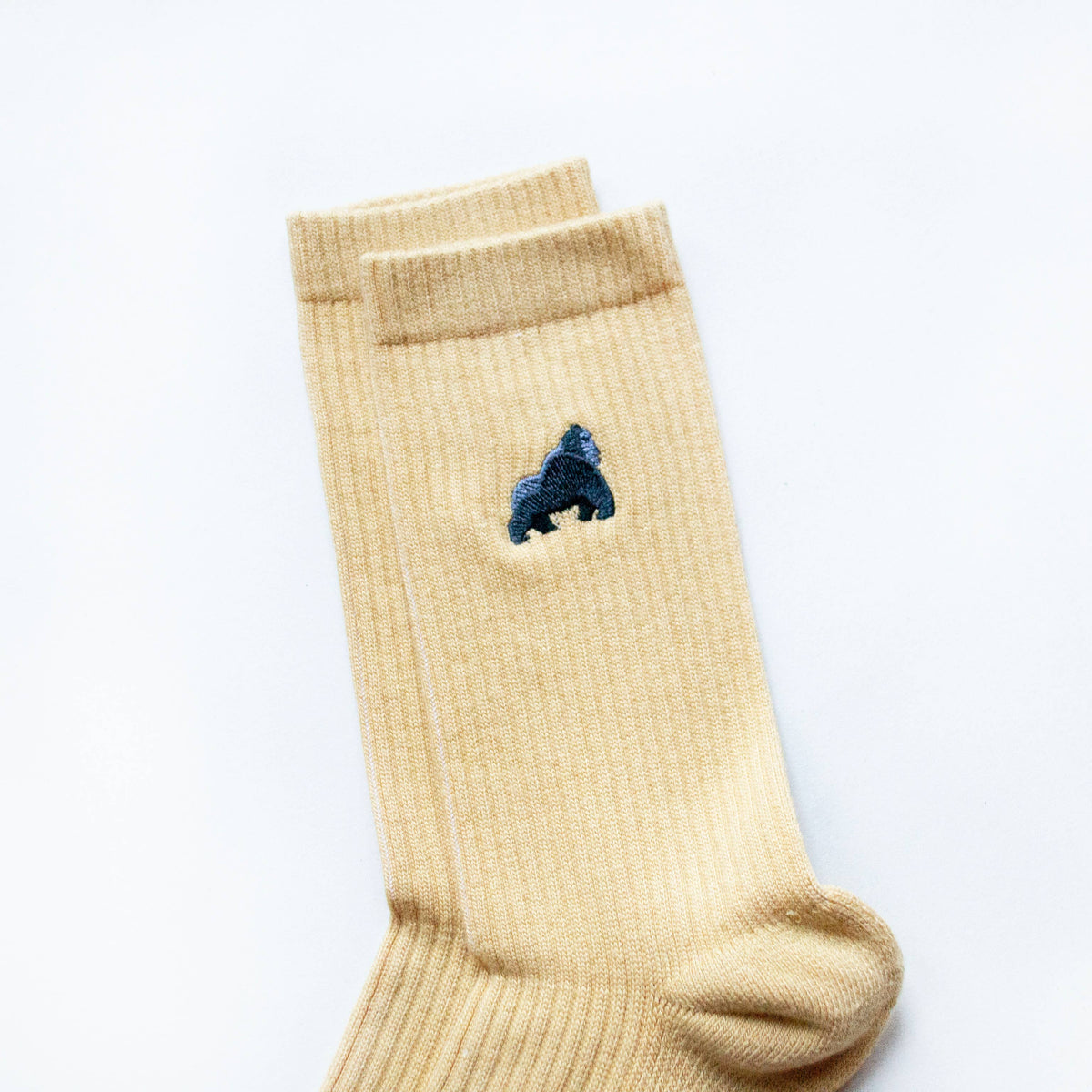 Bare Kind Adult Bamboo Ribbed Socks - Yellow Gorilla - Adult 4-7