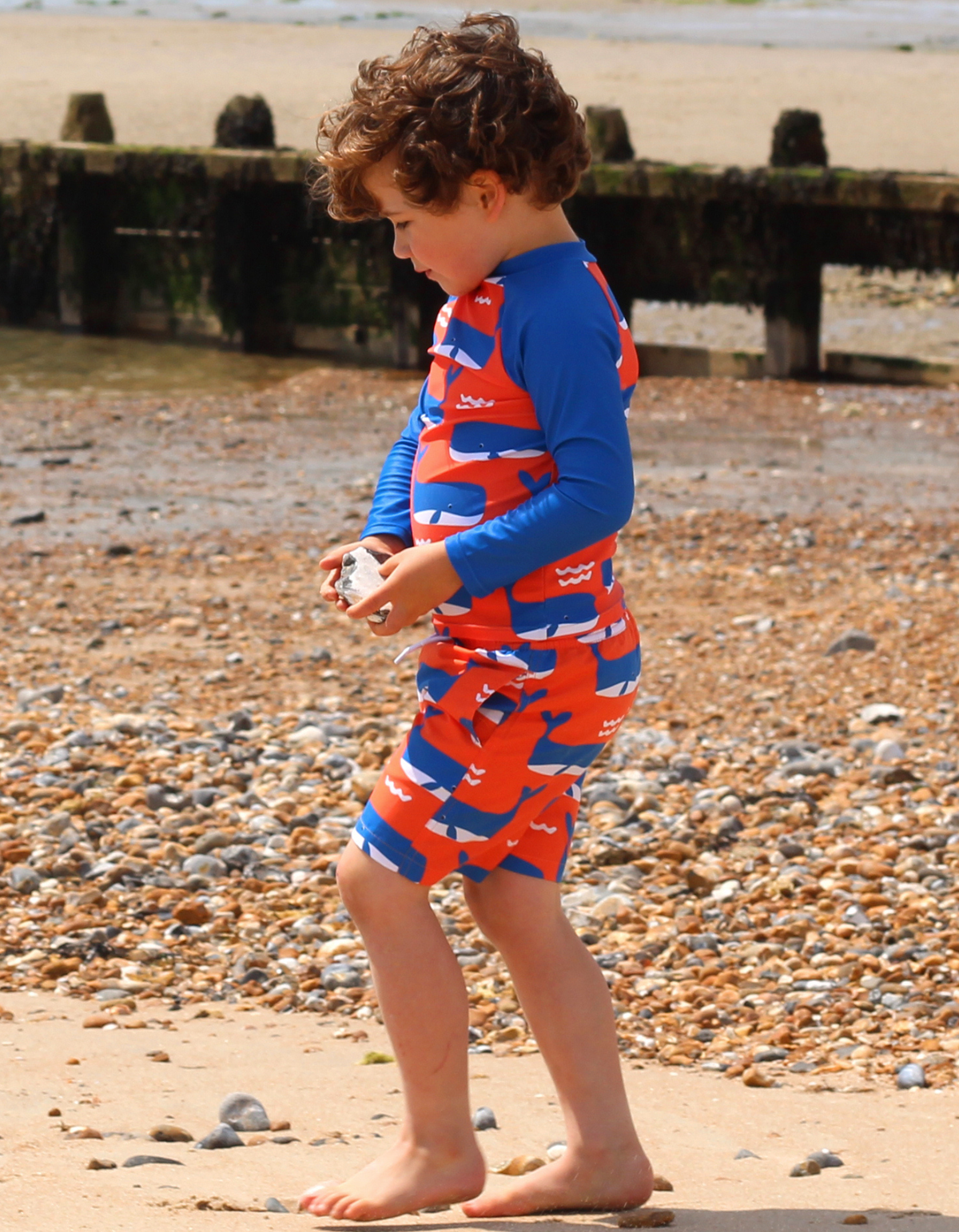 Toby Tiger Organic Swim Shorts - Whale Waves