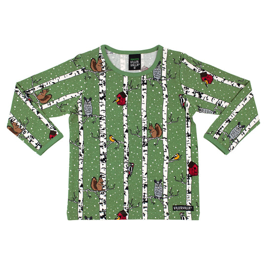 Villervalla T-Shirt Woodpecker Long Sleeves -  Moss