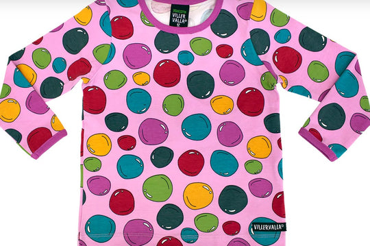 Villervalla T-Shirt Long Sleeve - Bubbles Light Lotus