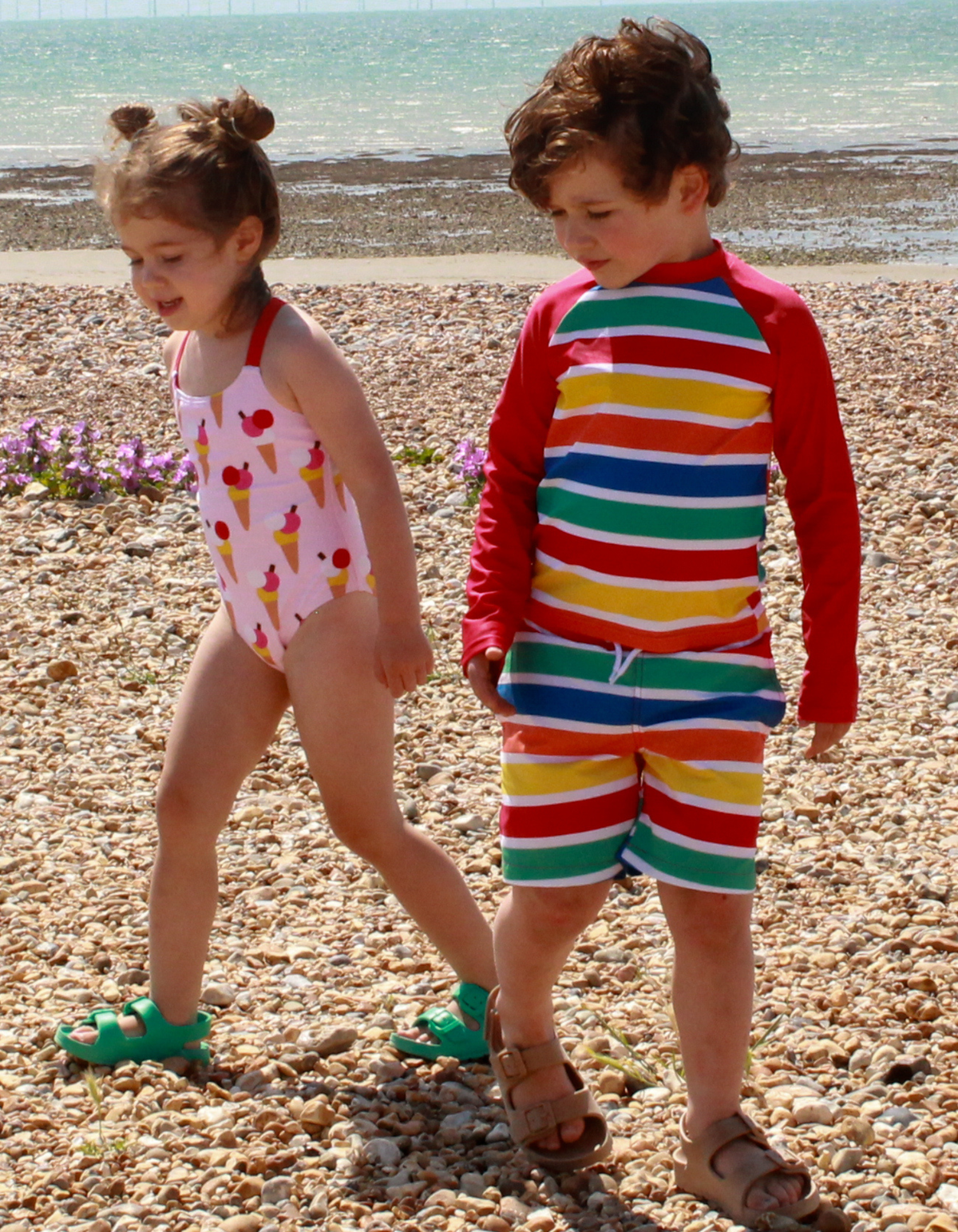 Toby Tiger Organic Swim Rash Vest - Happy Stripe