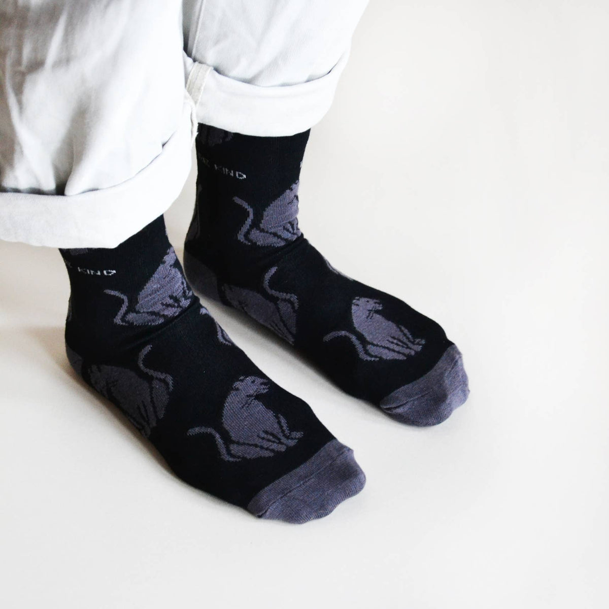 Bare Kind Adult Bamboo Socks - Black Panthers - Adult 4-7