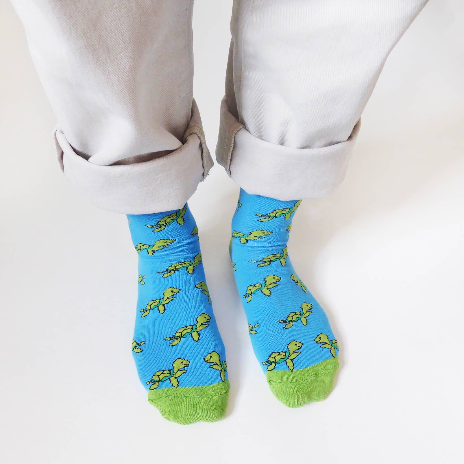 Ocean Socks: Turtles / Single Pair / UK Adult 4-7