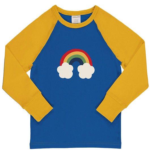 Maxomorra Top Long Sleeve Raglan - Rainbow