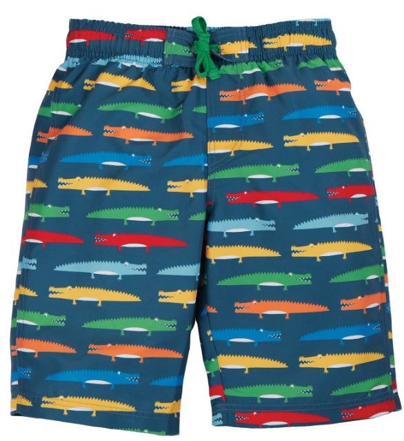 Frugi Board Shorts Rainbow Crocs