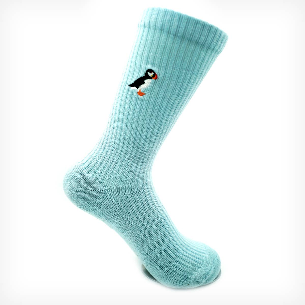 Bare Kind Adult Bamboo Ribbed Socks - Blue Puffin - Adult 4-7