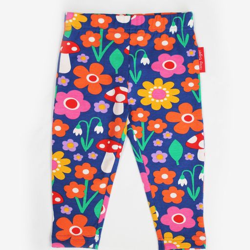 Toby Tiger Organic Leggings - Floral Mushroom