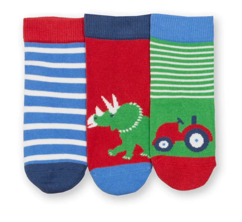 Kite Socks - Dino Multi (3 Pack)
