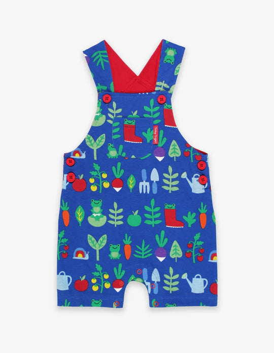 Toby Tiger Organic Dungaree Shorts - Garden Veg