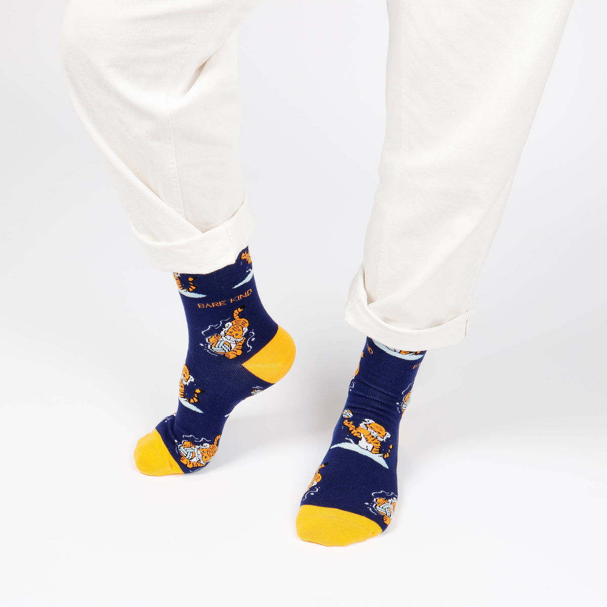 Bare Kind Adult Bamboo Socks - Blue Tiger - Adult 7-11