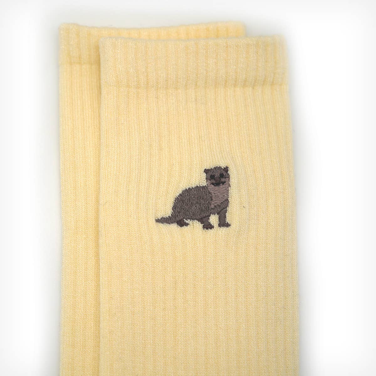 Bare Kind Adult Bamboo Ribbed Socks - Yellow Otter - Adult 7-11