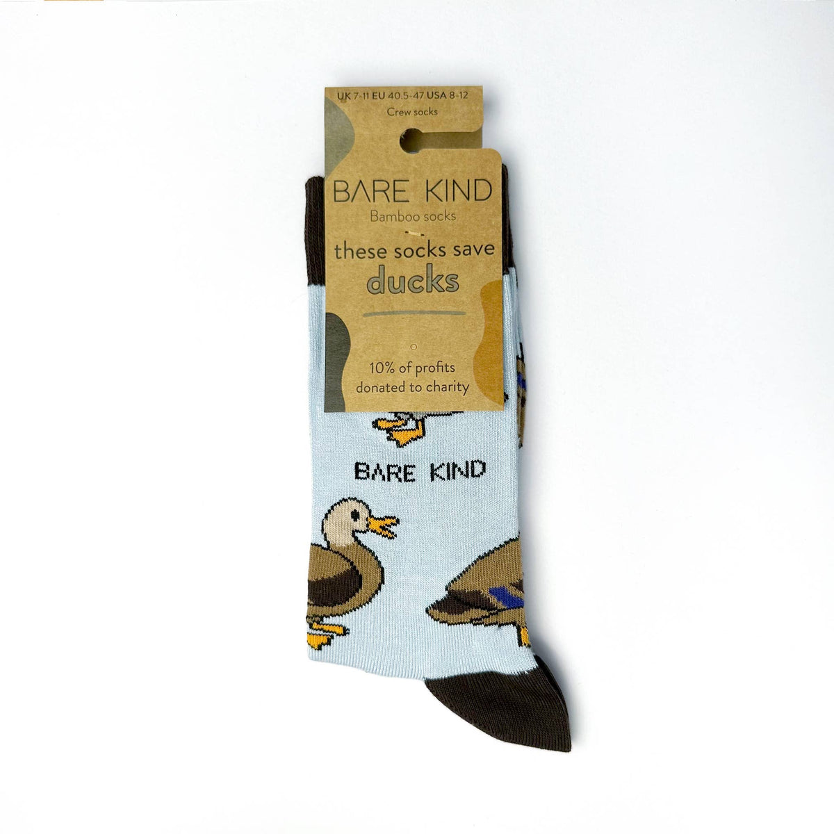 Bare Kind Adult Bamboo Socks - Blue Duck - Adult 7-11