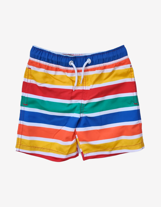 Toby Tiger Happy Stripe Print Swim Shorts