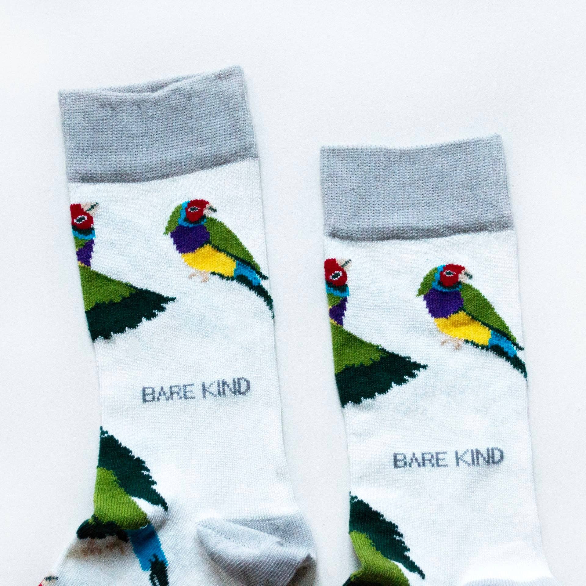 Australian Socks: Gouldian Finches / Single Pair / UK Adult 4-7