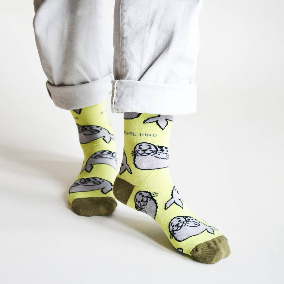 Bare Kind Adult Bamboo Socks - Green Seal - Adult 7-11