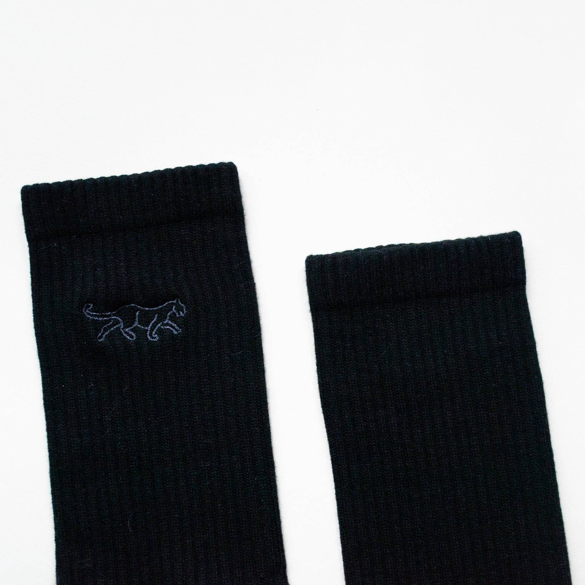 Black Socks: Black Panthers / Single Pair / UK Adult 4-7