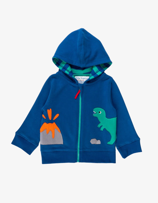 Toby Tiger Organic Hoodie - Dinosaur Applique