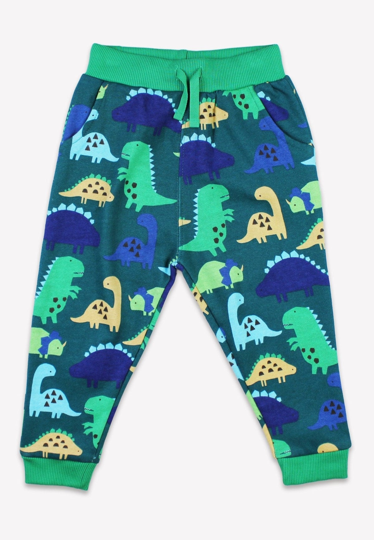 Toby Tiger Organic Joggers - Tonal Dinosaur Green