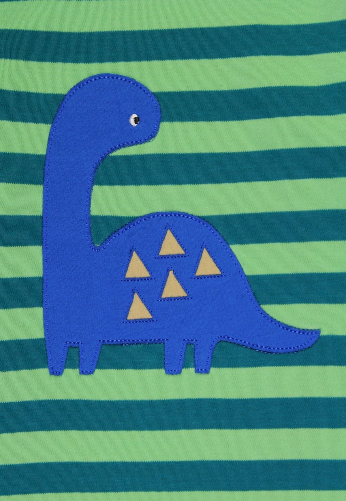 Toby Tiger Organic Top Long Sleeve - Tonal Dinosaur Green Applique