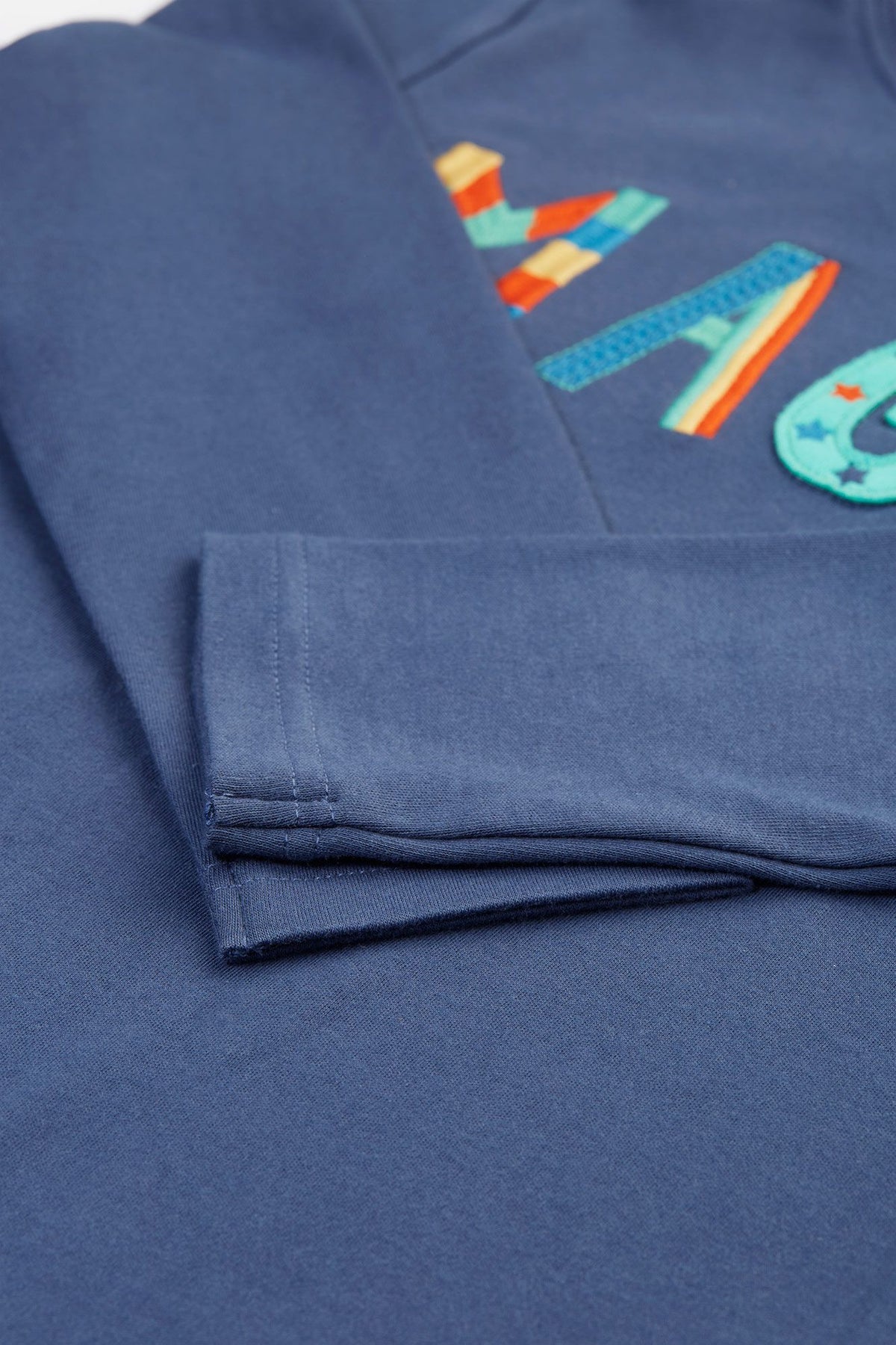 Frugi Adventure Top - Magic Navy Blue Applique