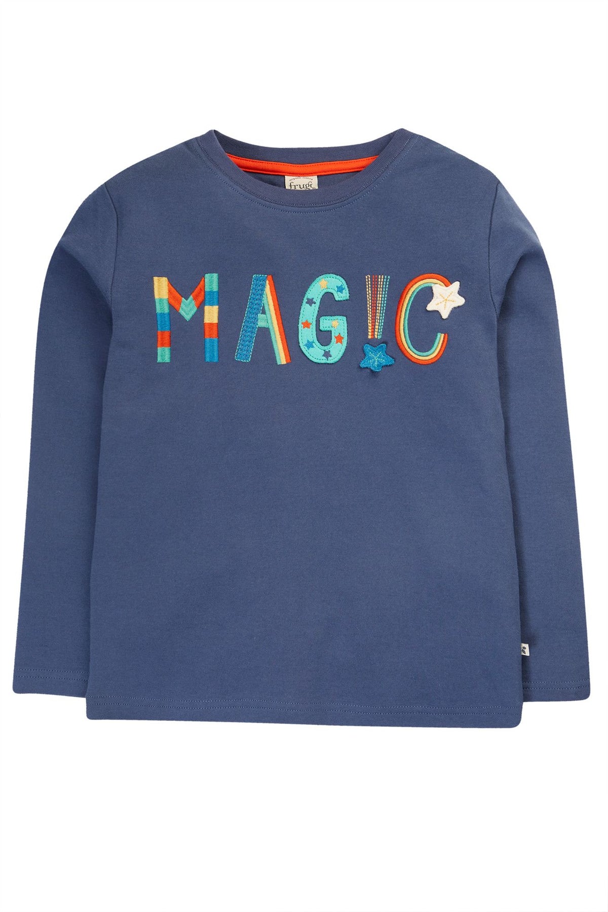 Frugi Adventure Top - Magic Navy Blue Applique