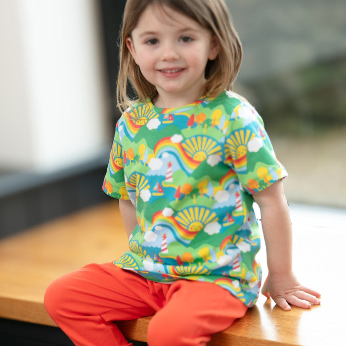 Piccalilly T-Shirt All Over Print Short Sleeve - Island Life Green