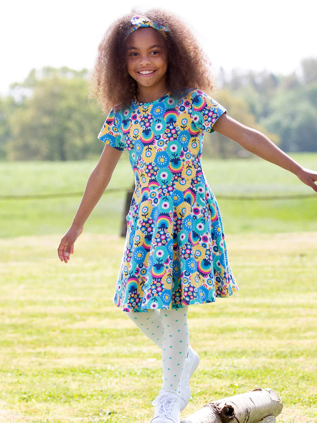 Kite Skater Dress Short Sleeve - Patchwork Planet Multi