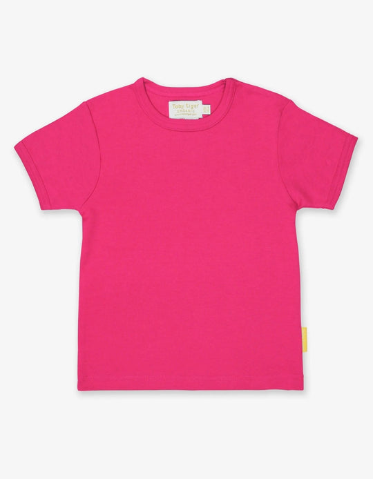 Toby Tiger Organic Basic Short Sleeve T-Shirt - Pink